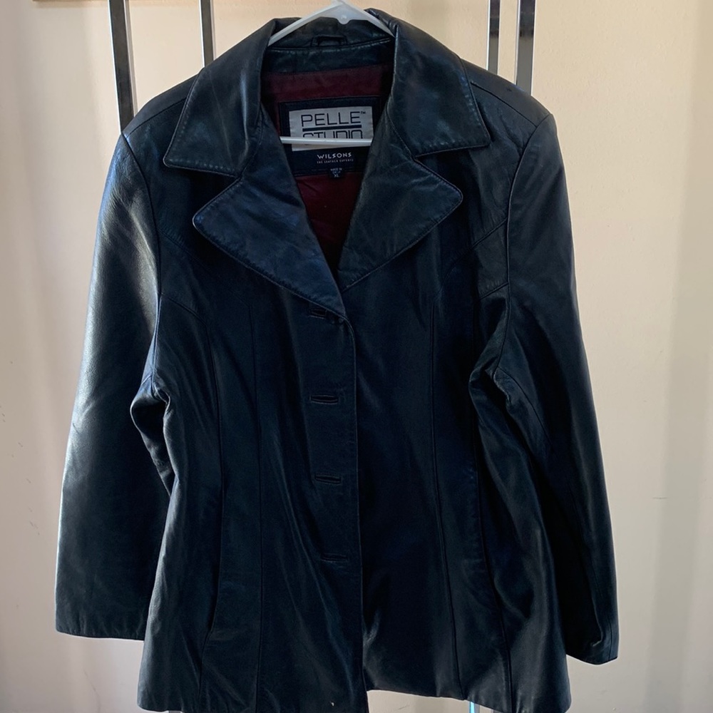 PELLE STUIDO leather jacket; shell- 100% leather; lining- 50/50 nylon/acetate